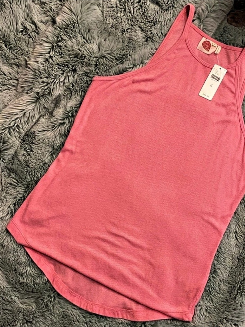 Anthropologie Lilka Pink Ribbed Racerback Tank Top M NWT